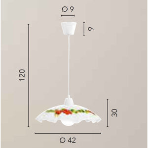 LAMPADARIO RIBES E27 D.42XH120CM BIANCO/FRUTTI.