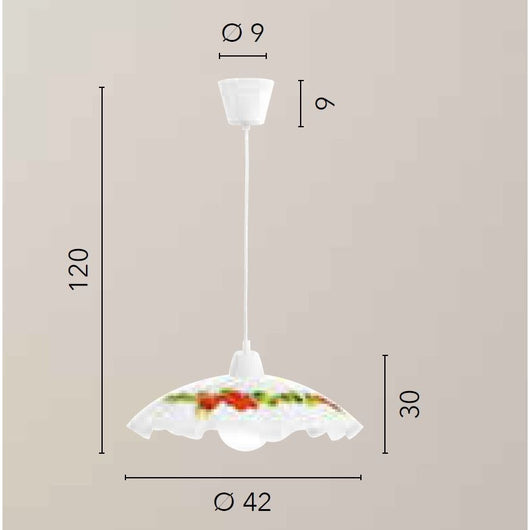 LAMPADARIO RIBES E27 D.42XH120CM BIANCO/FRUTTI.