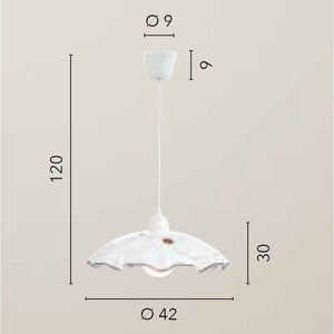 LAMPADARIO VICTORIA E27 D.42XH120CM BIANCO/ROSSO