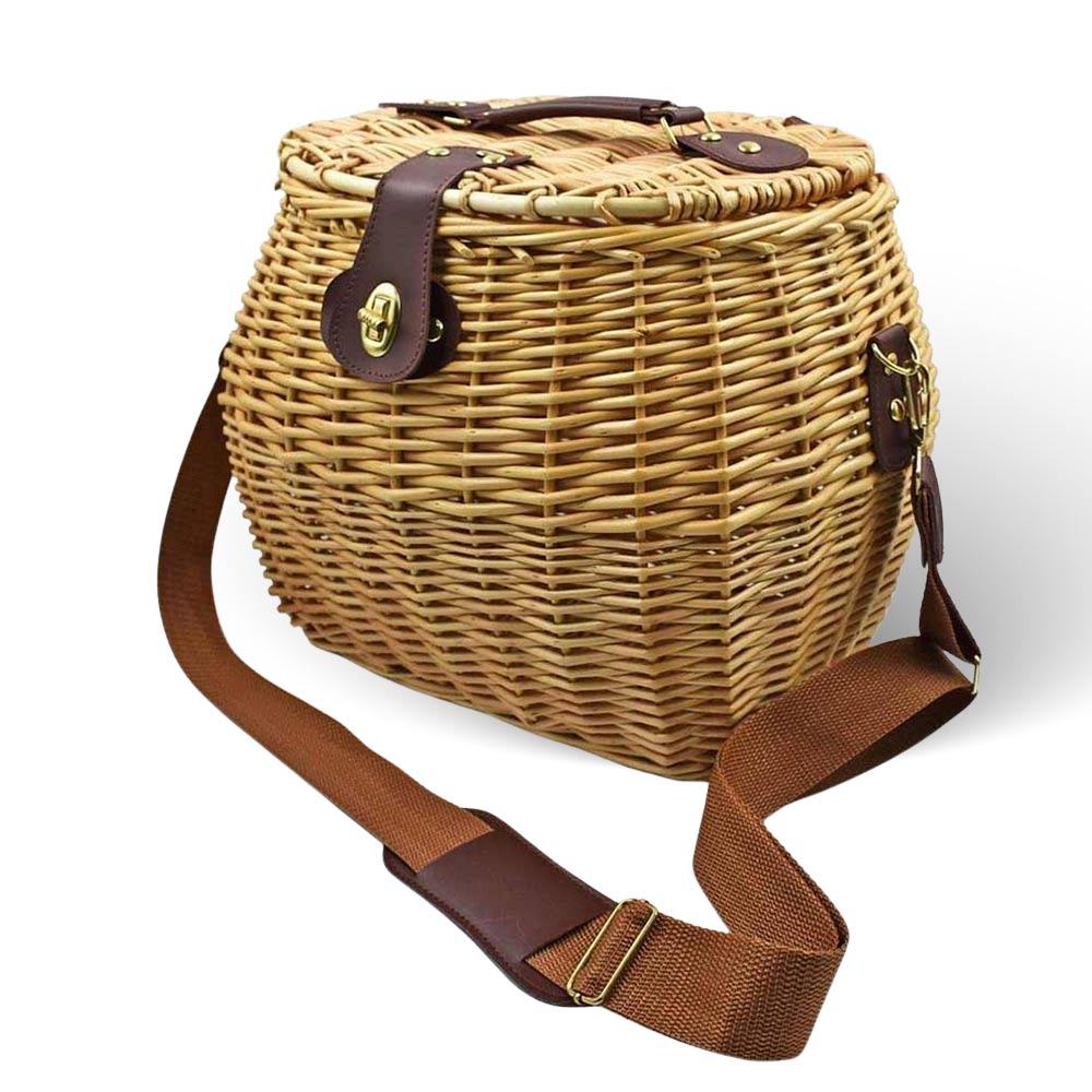 Cesto funghi ,cestino in vimini con tracolla cm 29 x 25 x h 28