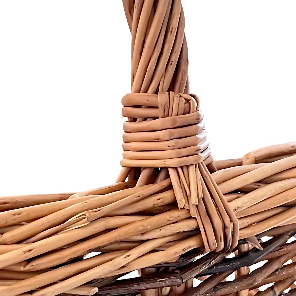 Cesto in vimini paniere Sara cesta ovale bicolore con manico 43,5 x 36 x h 25 cm