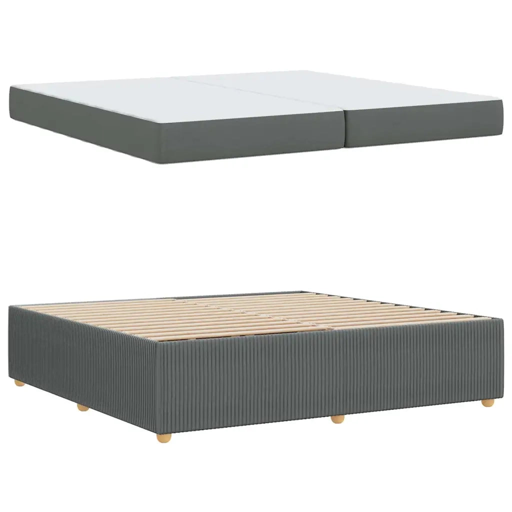 Struttura del letto Grigio scuro 200 x 200 cm Tessuto 3398432