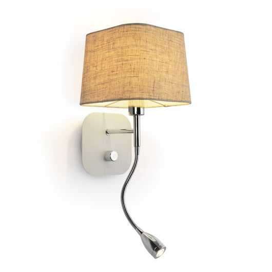 Lampada PERTH da parete faretto a LED beige/bianco cromo 230V E14 LED 15+3W 30°  3000K