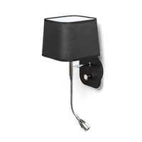 Lampada PERTH da parete con faretto a LED nero/nero cromo 230V E14 LED 15+3W 30°  3000K