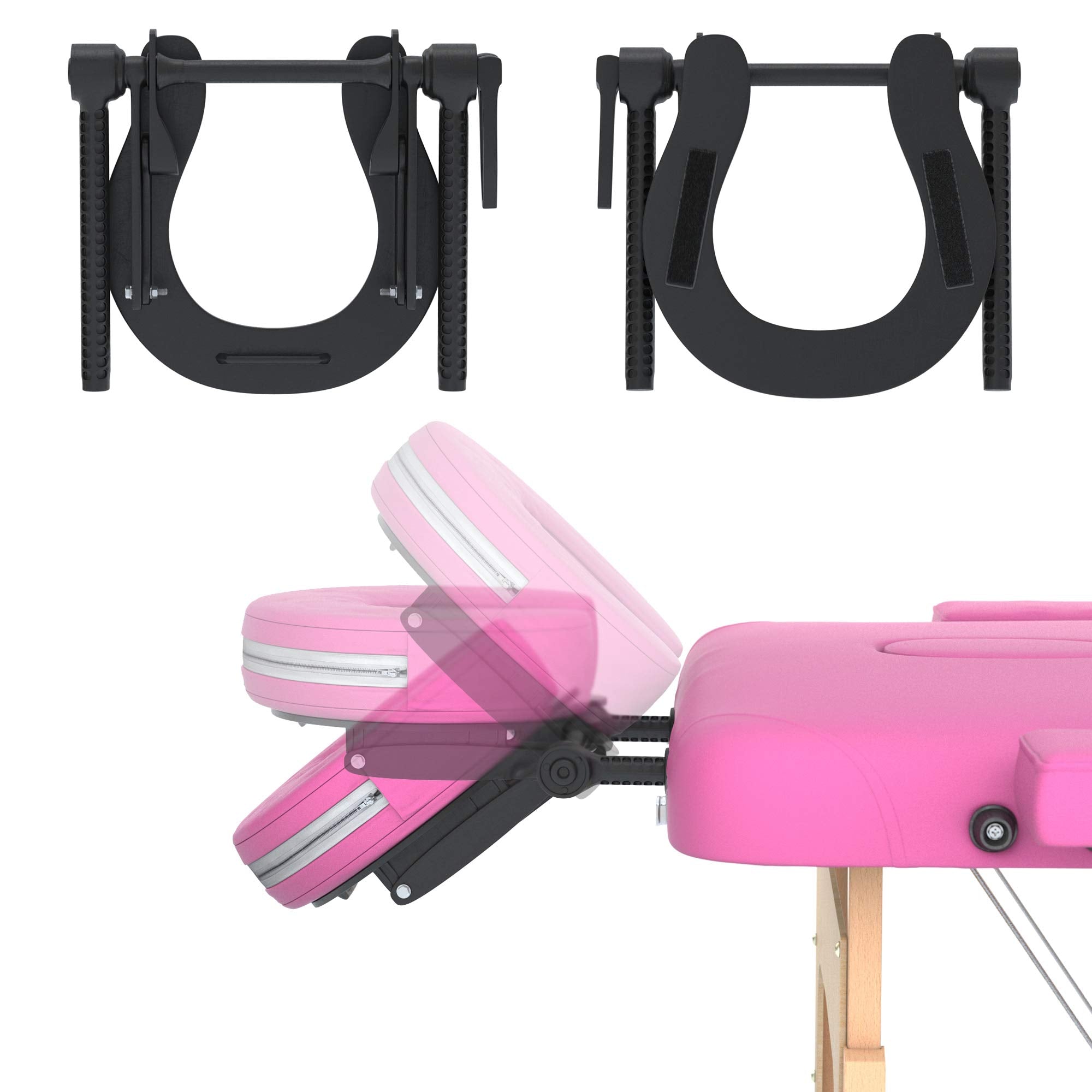 LETTINO MASSAGGIO PROFESSIONALE 2 ZONE - LETTINO MASSAGGI,LETTINO ESTETISTA FISIOTERAPIA,TATTOO, IN LEGNO PORTATILE RICHIUDIBILE (ROSA)