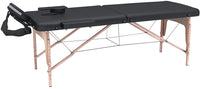 FENIXSHOP24 LETTINO MASSAGGIO PROFESSIONALE 2 ZONE - LETTINO MASSAGGI,LETTINO ESTETISTA FISIOTERAPIA,TATTOO, IN LEGNO PORTATILE RICHIUDIBILE COD-12 (NERO)
