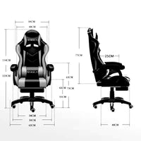 FENIXSHOP24 Sedia/Poltrona Gaming Ergonomica Reclinabile con Poggiapiedi Poggiatesta e Supporto Lombare Braccioli X Gamer da Scrivania con Ruote Girevoli HLD-920 (BLU)