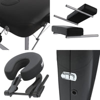 FENIXSHOP24 LETTINO MASSAGGIO PROFESSIONALE 2 ZONE IN ALLUMINIO PORTATILE RICHIUDIBILE - PER ESTETISTA, FISIOTERAPIA,TATTOO COD-08