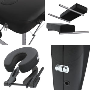 FENIXSHOP24 LETTINO MASSAGGIO PROFESSIONALE 2 ZONE IN ALLUMINIO PORTATILE RICHIUDIBILE - PER ESTETISTA, FISIOTERAPIA,TATTOO COD-08