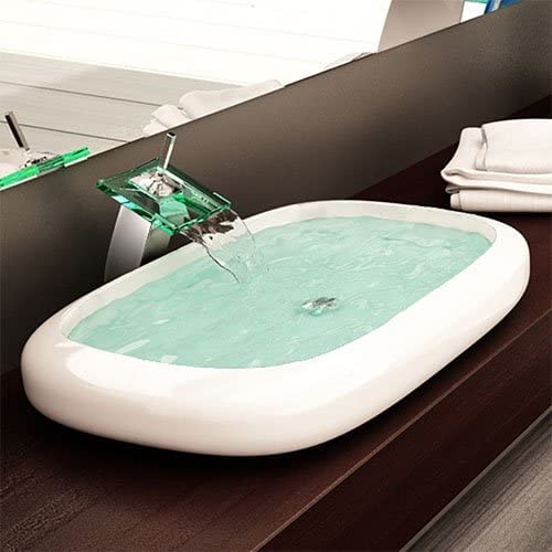 Lavabo in ceramica da appoggio bianco lucido K37 - design moderno