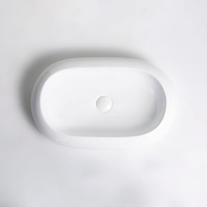 Lavabo in ceramica da appoggio bianco lucido K37 - design moderno