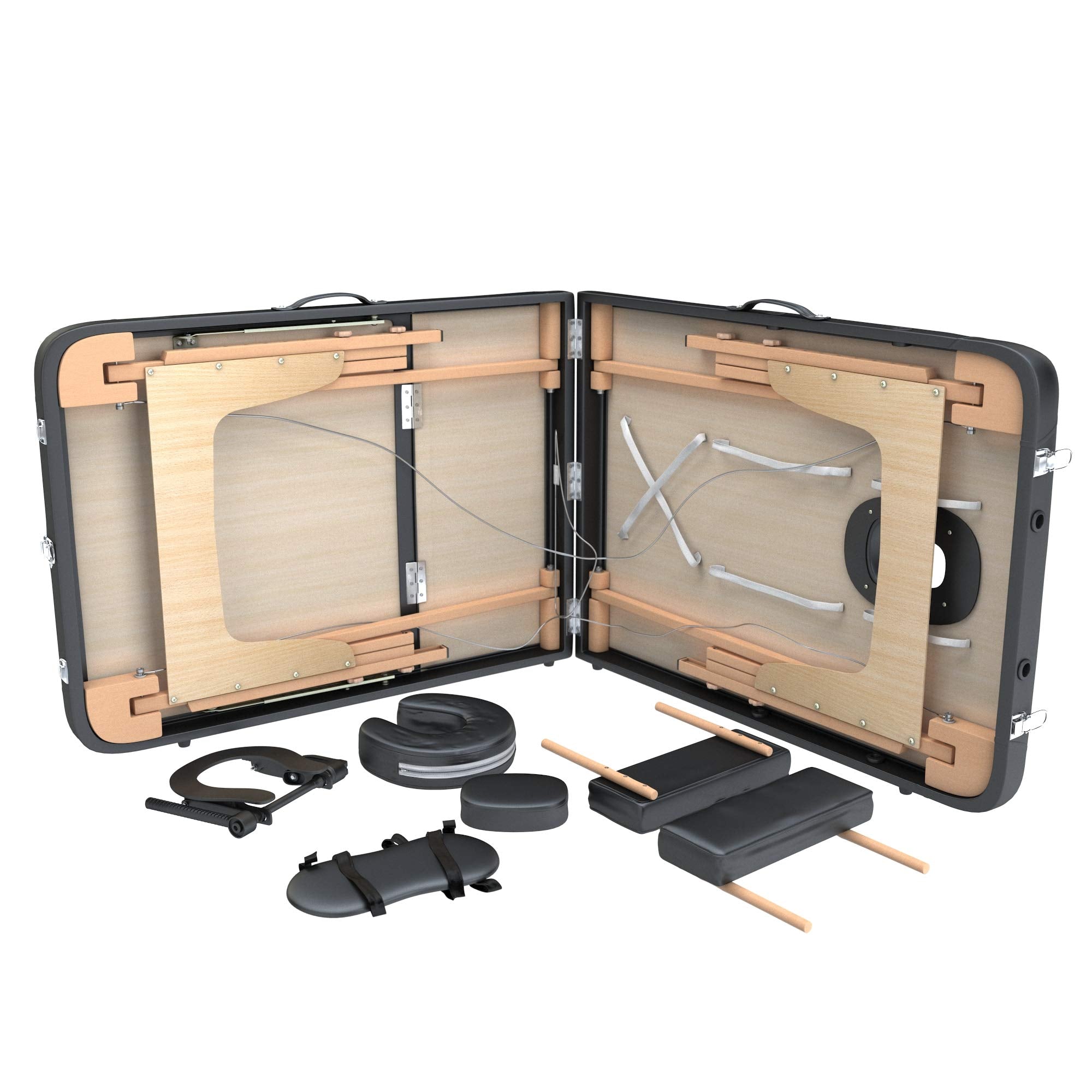 FENIXSHOP24 LETTINO MASSAGGIO PROFESSIONALE 3 ZONE,LETTINO ESTETISTA IN LEGNO DIMENSIONE XL 180 X 56 CM - LETTINI PER DA MASSAGGI PORTATILI PIEGHEVOLI COD-10