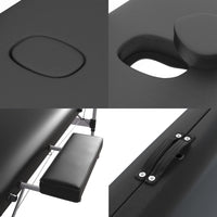 FENIXSHOP24 LETTINO MASSAGGIO PROFESSIONALE 2 ZONE IN ALLUMINIO PORTATILE RICHIUDIBILE - PER ESTETISTA, FISIOTERAPIA,TATTOO COD-08