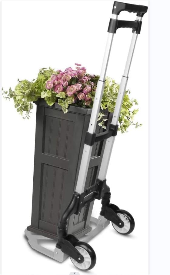 Fenixshop24 Carrello da trasporto pieghevole con struttura in alluminio per carichi fino a 75 Kg - ruote scorrevoli - manico telescopico