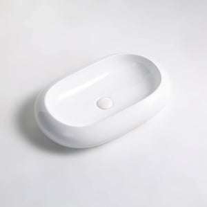 Lavabo in ceramica da appoggio bianco lucido K37 - design moderno
