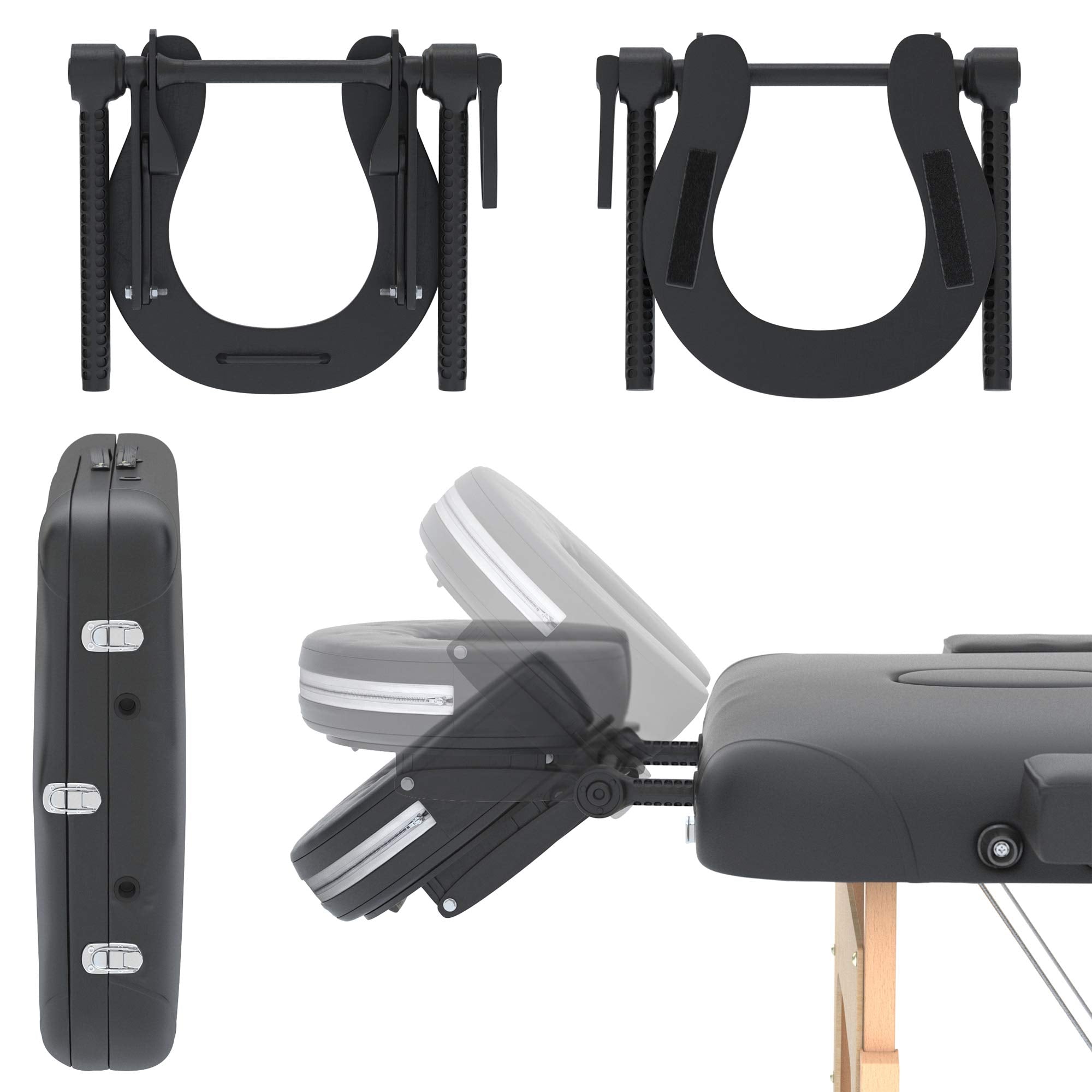 FENIXSHOP24 LETTINO MASSAGGIO PROFESSIONALE 3 ZONE,LETTINO ESTETISTA IN LEGNO DIMENSIONE XL 180 X 56 CM - LETTINI PER DA MASSAGGI PORTATILI PIEGHEVOLI COD-10