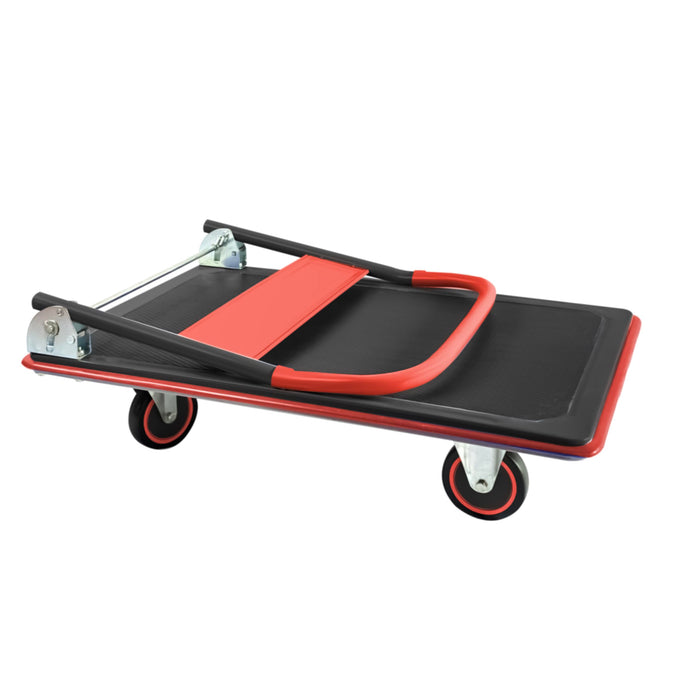 Fenixshop24 Carrello da trasporto pieghevole con piattaforma e ruote girevoli a 360°- carichi fino a 200 Kg - struttura in acciaio.