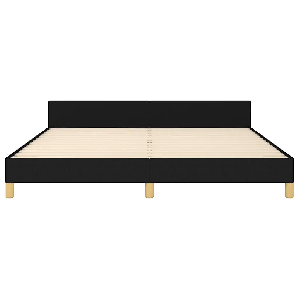 Giroletto con Testiera-Struttura Letto con testiera Nero 180x200 cm in Tessuto