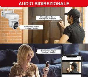 Telecamera Smart WiFi Solare FHD 1080P IP65 da Esterno – Bianca