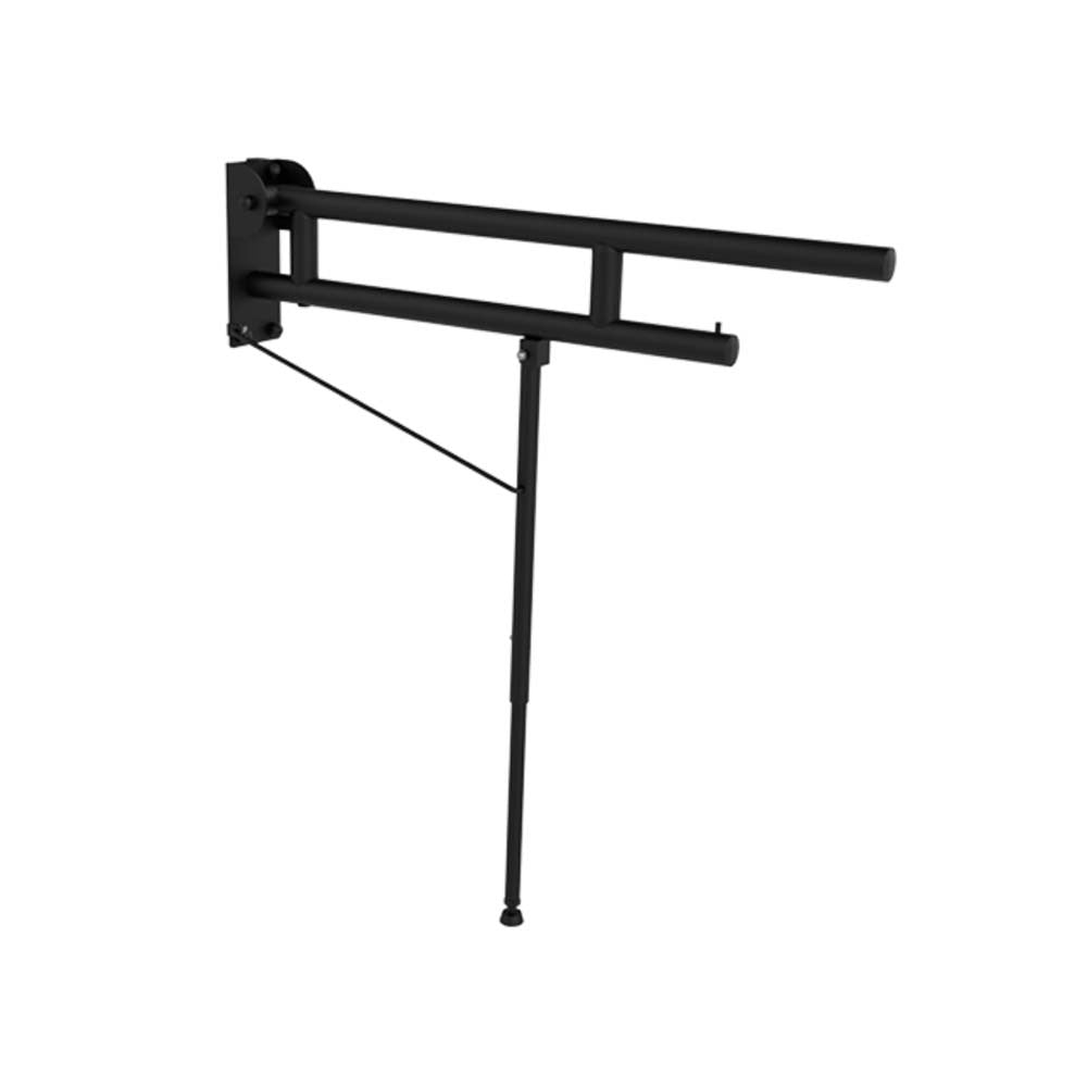 Barra maniglione ribaltabile cm 75 nera opaca con piede