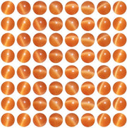 45 pezzi di perle oranje occhi di gatto 8 mm cristalli rotondi in cristallo libero per la creazione di gioielli, bracciali, collane, orecchini e accessori.