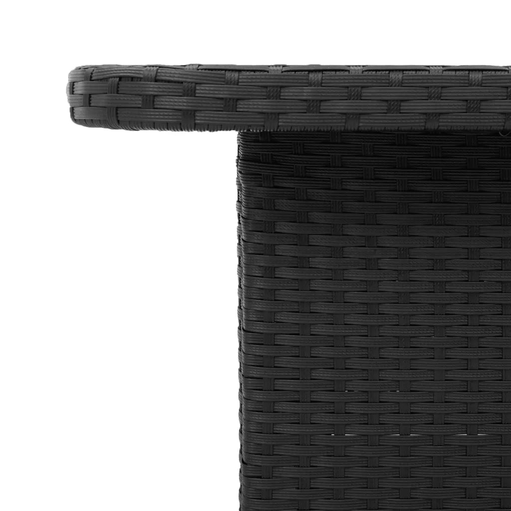 Tavolo da Giardino-Tavolo da esterno Nero 90x55x71cm in Polyrattan e Legno Acacia