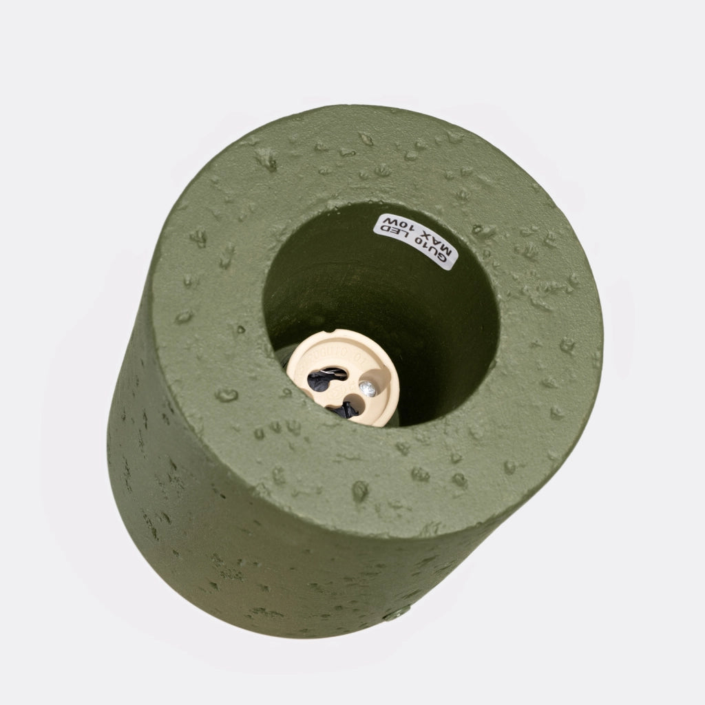 Spot soffitto tondo cemento verde oliva GU10 RONDEO
