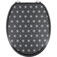 Gelco design grid sedile wc, mdf, nero grigio, 45 x 37,5 x 5,5 c