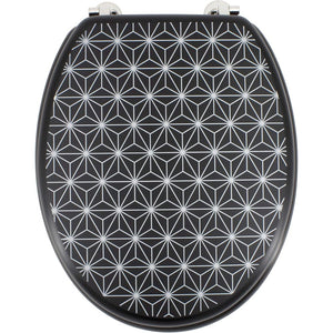 Gelco design grid sedile wc, mdf, nero grigio, 45 x 37,5 x 5,5 c