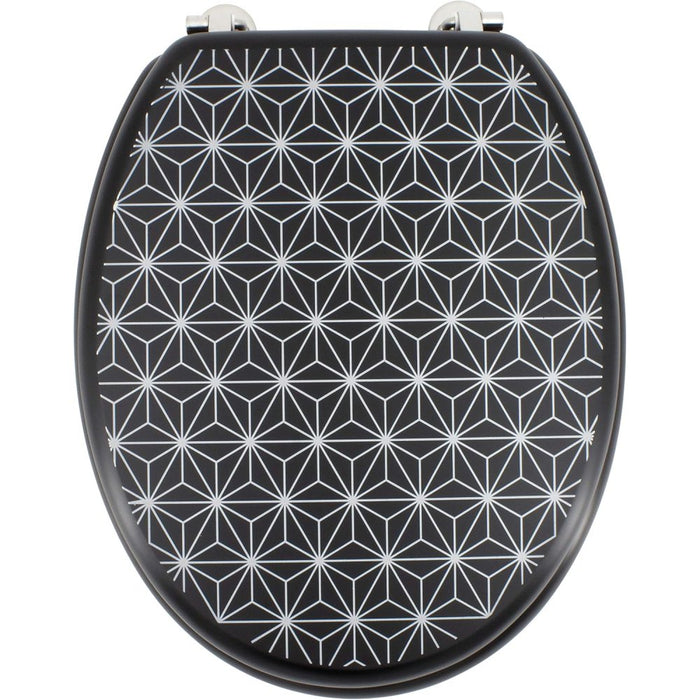 Gelco design grid sedile wc, mdf, nero grigio, 45 x 37,5 x 5,5 c