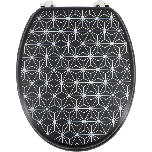 Gelco design grid sedile wc, mdf, nero grigio, 45 x 37,5 x 5,5 c