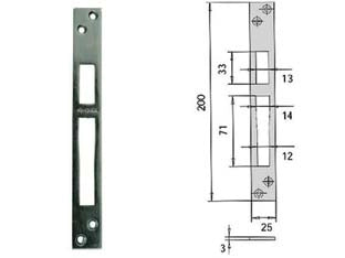 CONTROPIASTRA PER SERRATURE INFILARE PROFILATI IN FERRO 06232 20- - mm.25x200, spessore mm.3 (06232 20) - 5 pezzi CISA