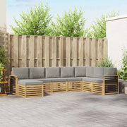 Set di divani da esterno 8 pcs Bianco e Grigio Chiaro 3392326