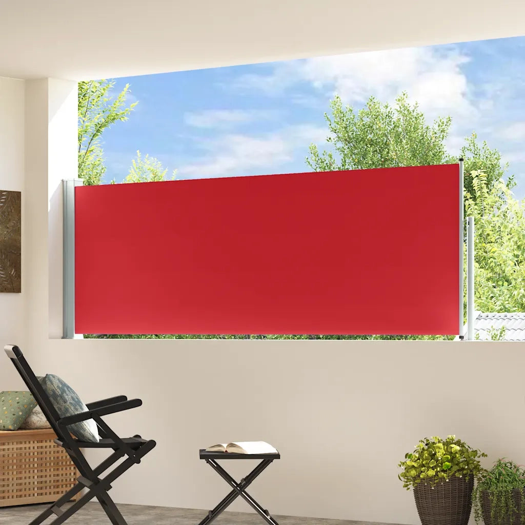 Tenda Laterale Retrattile per Patio 100x300 cm Rossa 48373