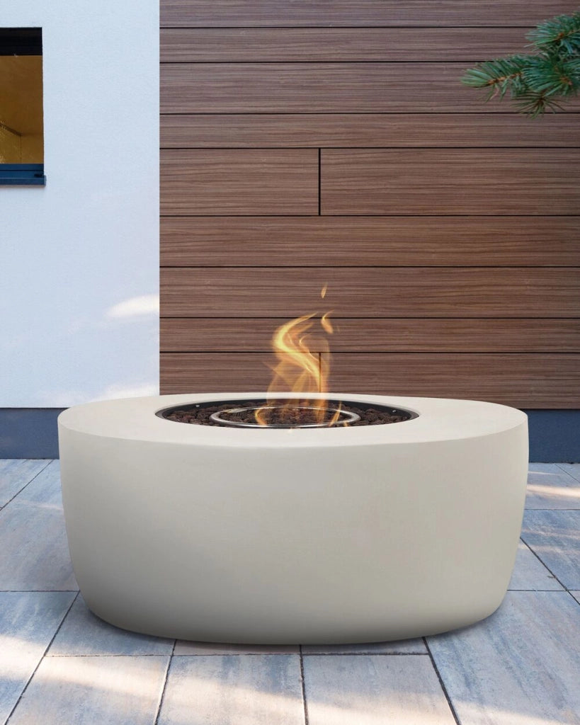 Focolare a gas per patio in acciaio GRC Grigio chiaro da esterno giardino