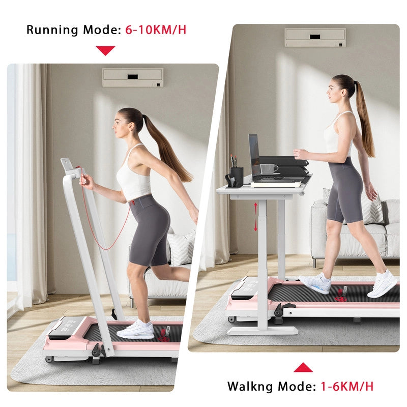 Tapis roulant elettrico pieghevole  2,5 HP, telecomando e LED, velocità regolabile 1-10 km/h