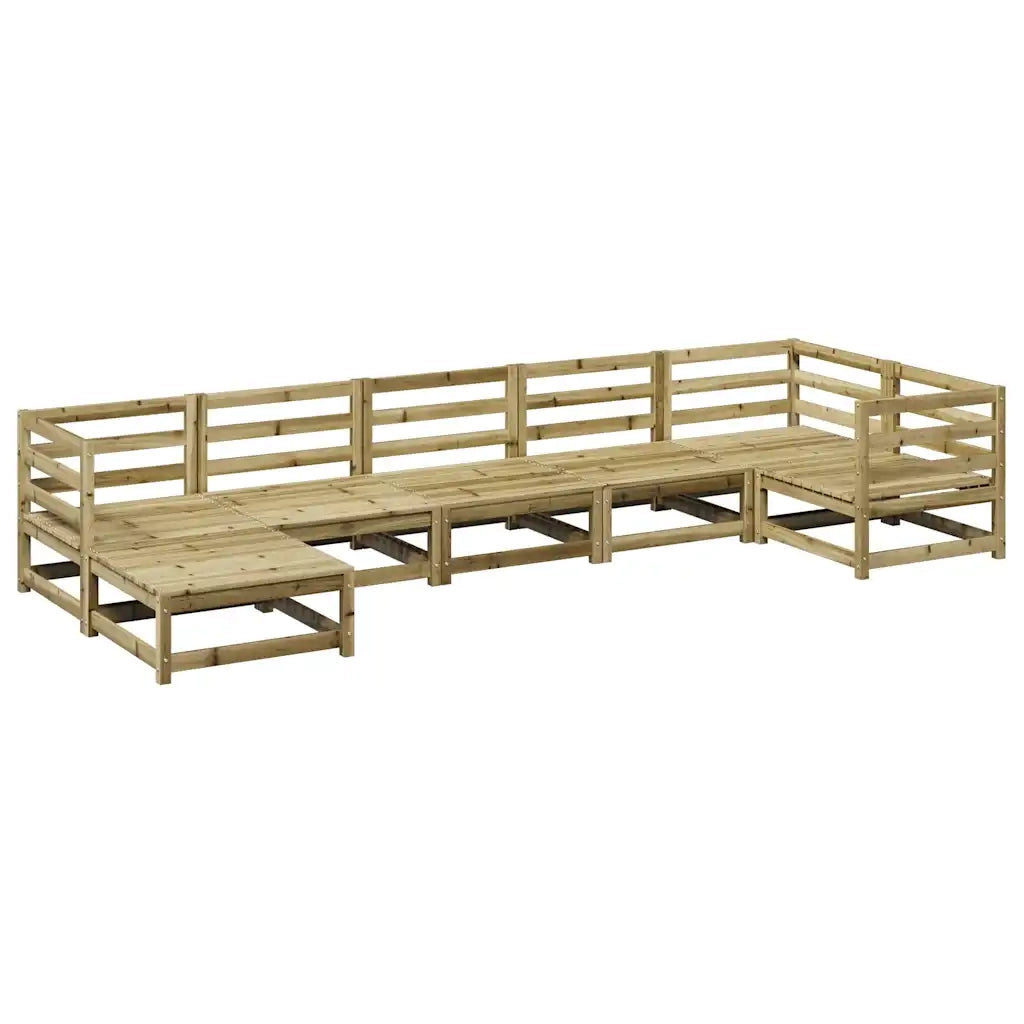 Set Divani da Giardino 7 pz in Legno Impregnato di Pino