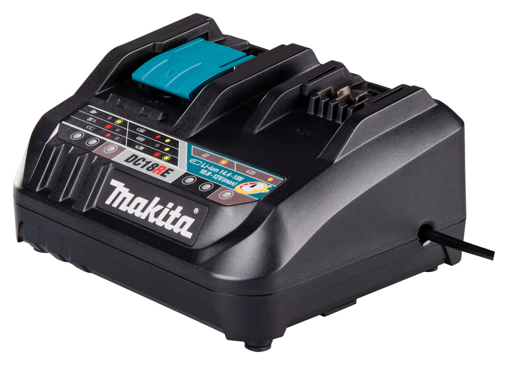 Makita 198720-9 (DC18RE) Caricatore Rapido Doppio per Batterie 12V CXT & 18V LXT