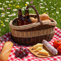 Cesto in vimini paniere Sofia ovale bicolore con manico cm 44 x cm 35 h 24