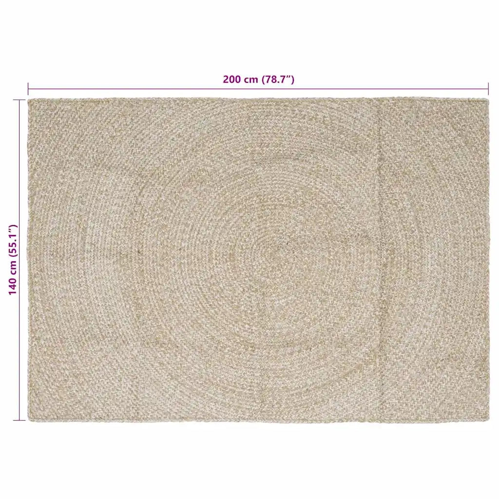 Tappeti per area Naturale e Bianco 140 x 200 cm Juta 42010605