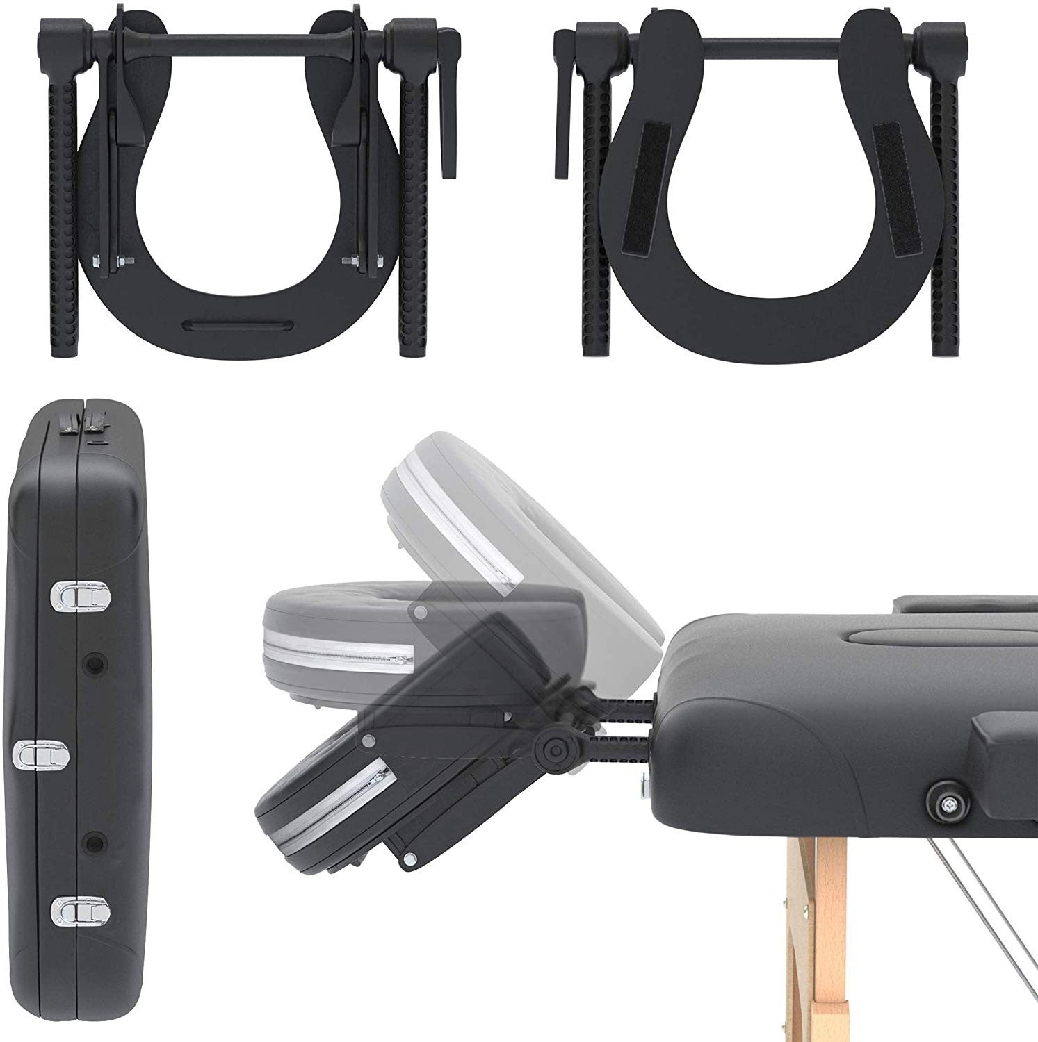 FENIXSHOP24 LETTINO MASSAGGIO PROFESSIONALE 3 ZONE,LETTINO ESTETISTA IN LEGNO DIMENSIONE XL 180 X 56 CM - LETTINI PER DA MASSAGGI PORTATILI PIEGHEVOLI COD-10