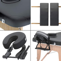 FENIXSHOP24 LETTINO MASSAGGIO PROFESSIONALE 3 ZONE,LETTINO ESTETISTA IN LEGNO DIMENSIONE XL 180 X 56 CM - LETTINI PER DA MASSAGGI PORTATILI PIEGHEVOLI COD-10