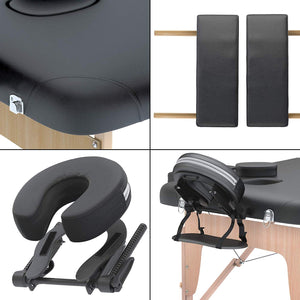 FENIXSHOP24 LETTINO MASSAGGIO PROFESSIONALE 3 ZONE,LETTINO ESTETISTA IN LEGNO DIMENSIONE XL 180 X 56 CM - LETTINI PER DA MASSAGGI PORTATILI PIEGHEVOLI COD-10