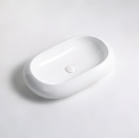 Lavabo in ceramica da appoggio bianco lucido K37 - design moderno