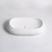 Lavabo in ceramica da appoggio bianco lucido K37 - design moderno