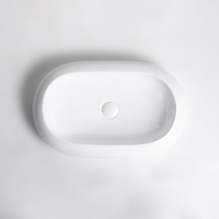 Lavabo in ceramica da appoggio bianco lucido K37 - design moderno