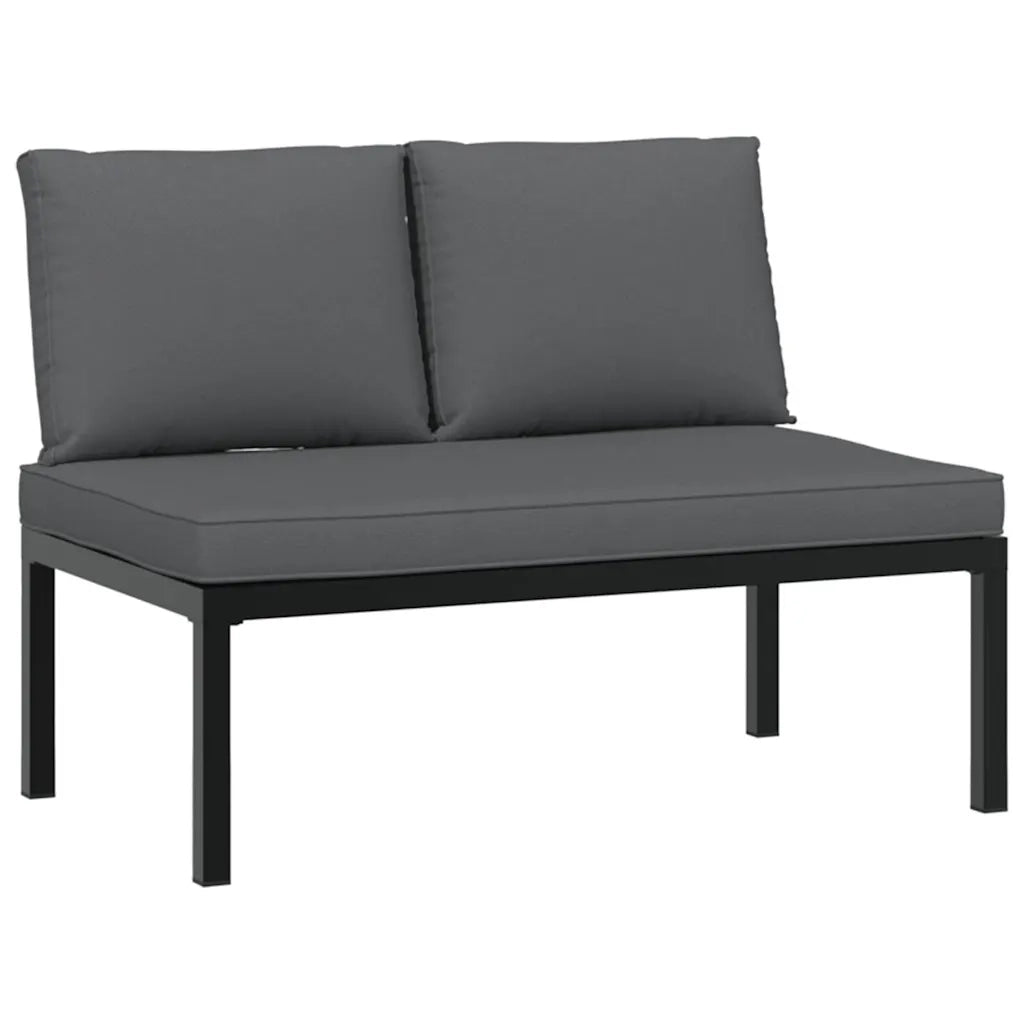 vidaXL Set Divani da Giardino 3 pz con Cuscini in Alluminio Nero