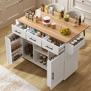 Mobile cucina multifunzione con piano ribaltabile 139x46(71)x91;5 cm; bianco in MDF
