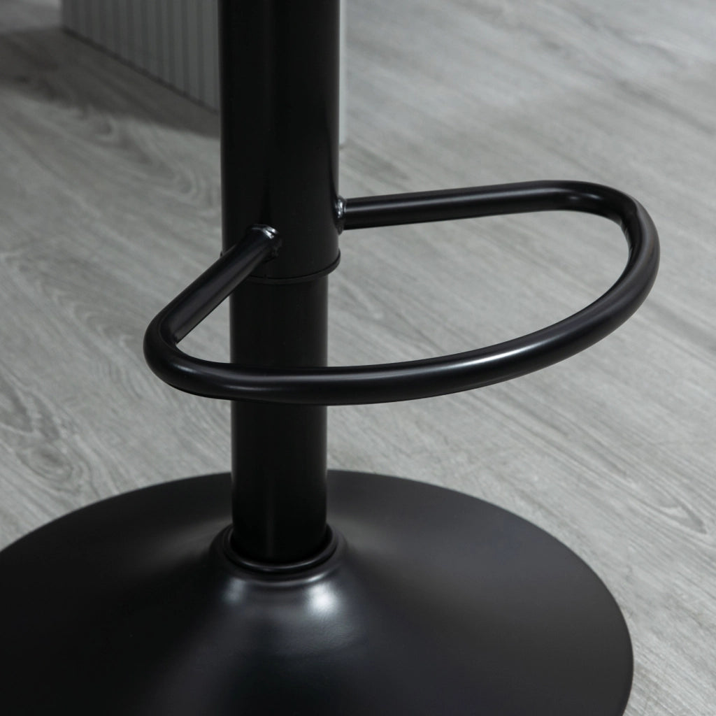 Set di 2 sgabelli da bar 43x49.5x91-111 cm girevoli e regolabili in altezza; acciaio; marrone