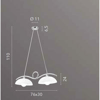 LAMPADARIO HALLEY 2XE27 76X30XH110CM CROMO
